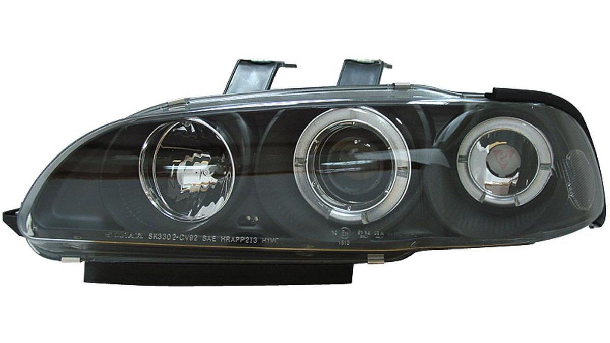 Set+de+phares+sur+mesure+pour+Honda+Civic+2%2F3-portes+1992-1995+-+Noir+-+incl.+Angel-Eyes+%26+Clignoteurs